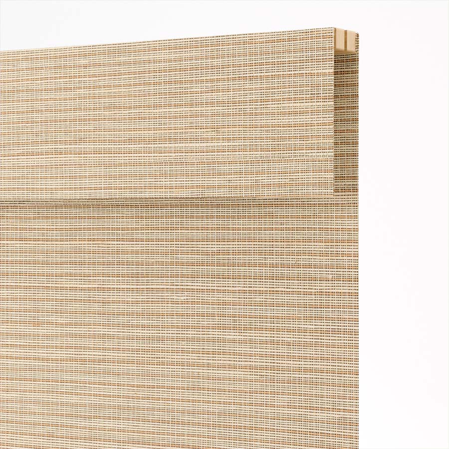 GOOD ENOUGH WOVENクッション ブラウン×ベージュ×ホワイト Essence Woven Wood Shades | Custom Bamboo Shades | SelectBlinds
