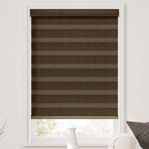 double-blind Brown Adjustable Zebra Blind Curtains Roman Blind Window Roller Blinds 