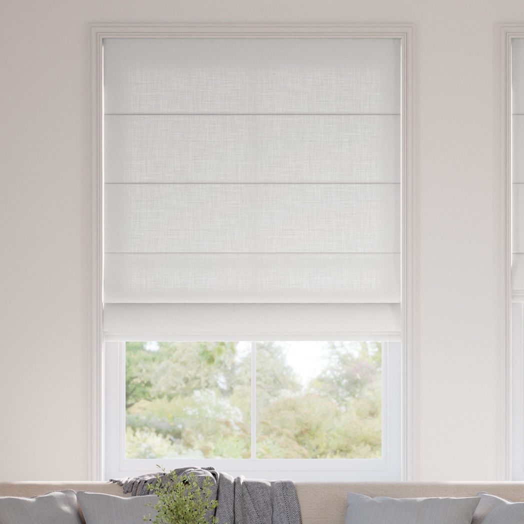 Roman Shades Casual Pleated - White, Select Blinds