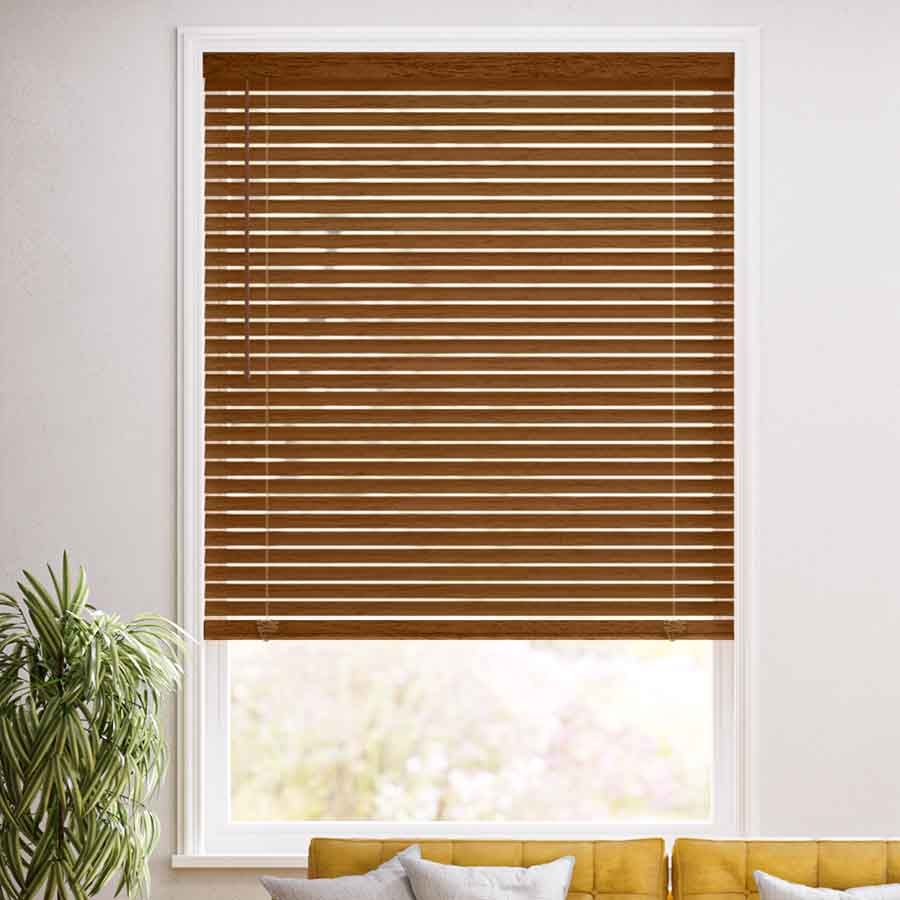 2” Cordless Faux Wood Horizontal Blinds