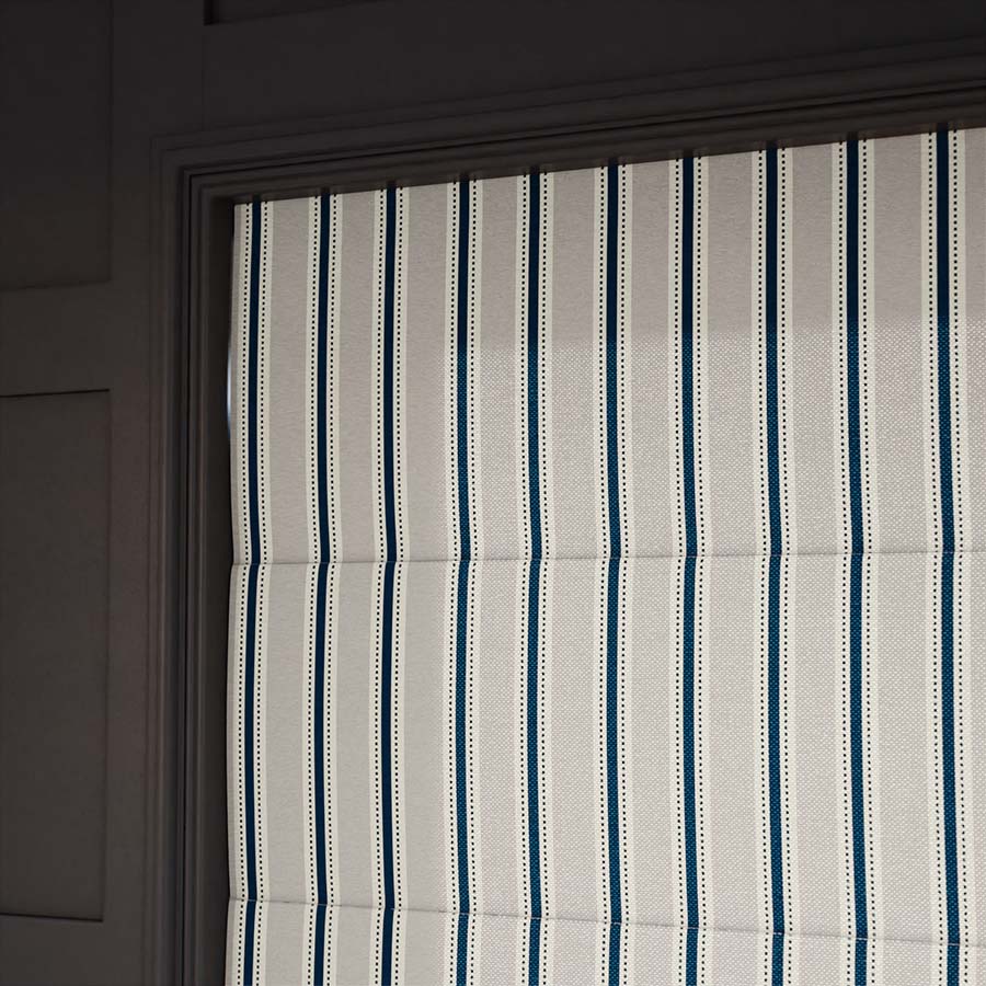 Twill Stripe Linen Deep Blue 15827