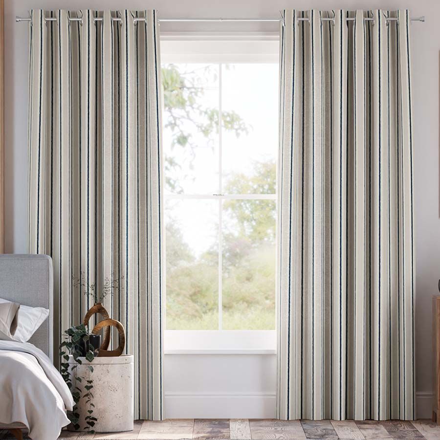 Twill Stripe Linen Deep Blue 15827