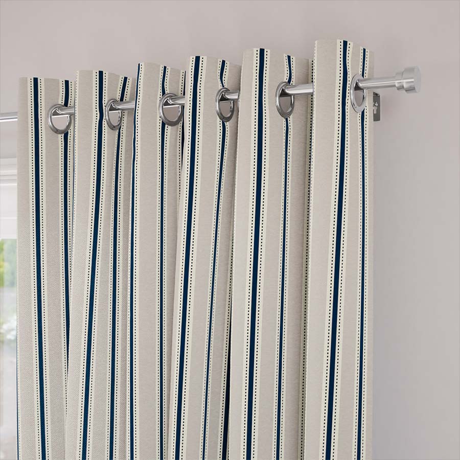 Twill Stripe Linen Deep Blue 15827