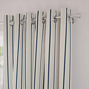 Twill Stripe Linen Deep Blue 15827