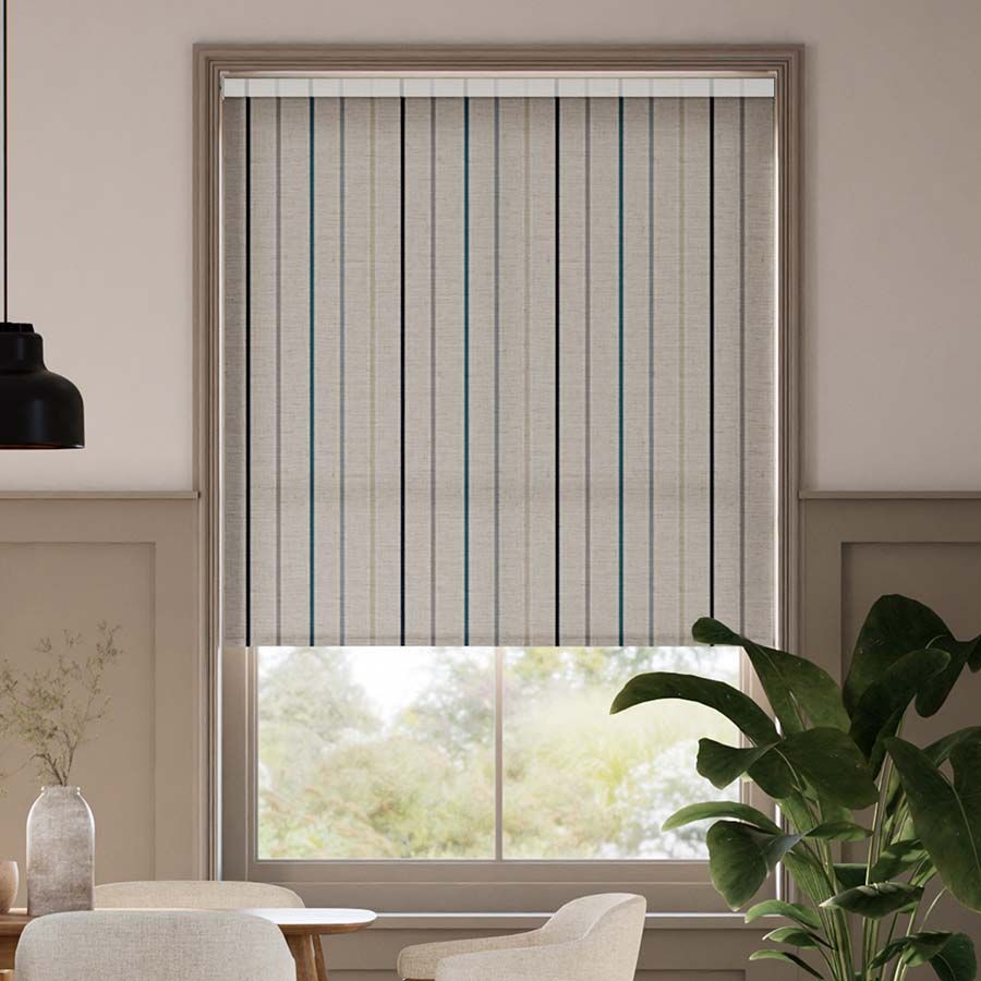 Twill Stripe Linen Ribbon Blue 15839