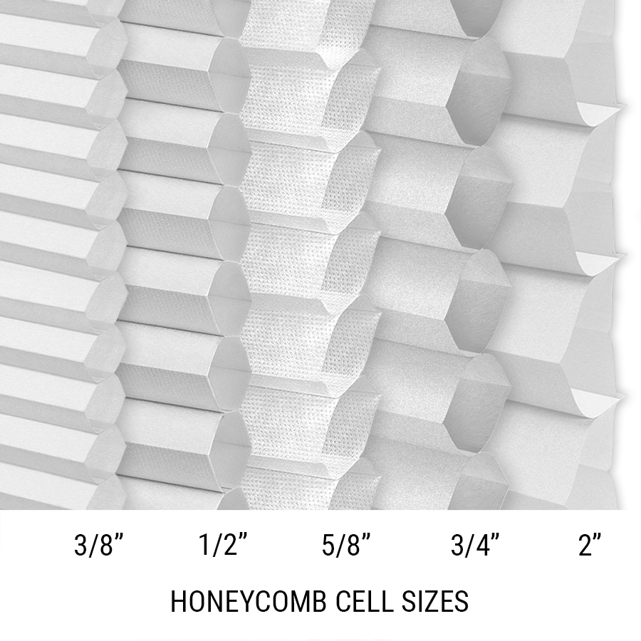 White Cordless Cellular Honeycomb Pleated Shades 3/8-Inch Light Filtering Shade 