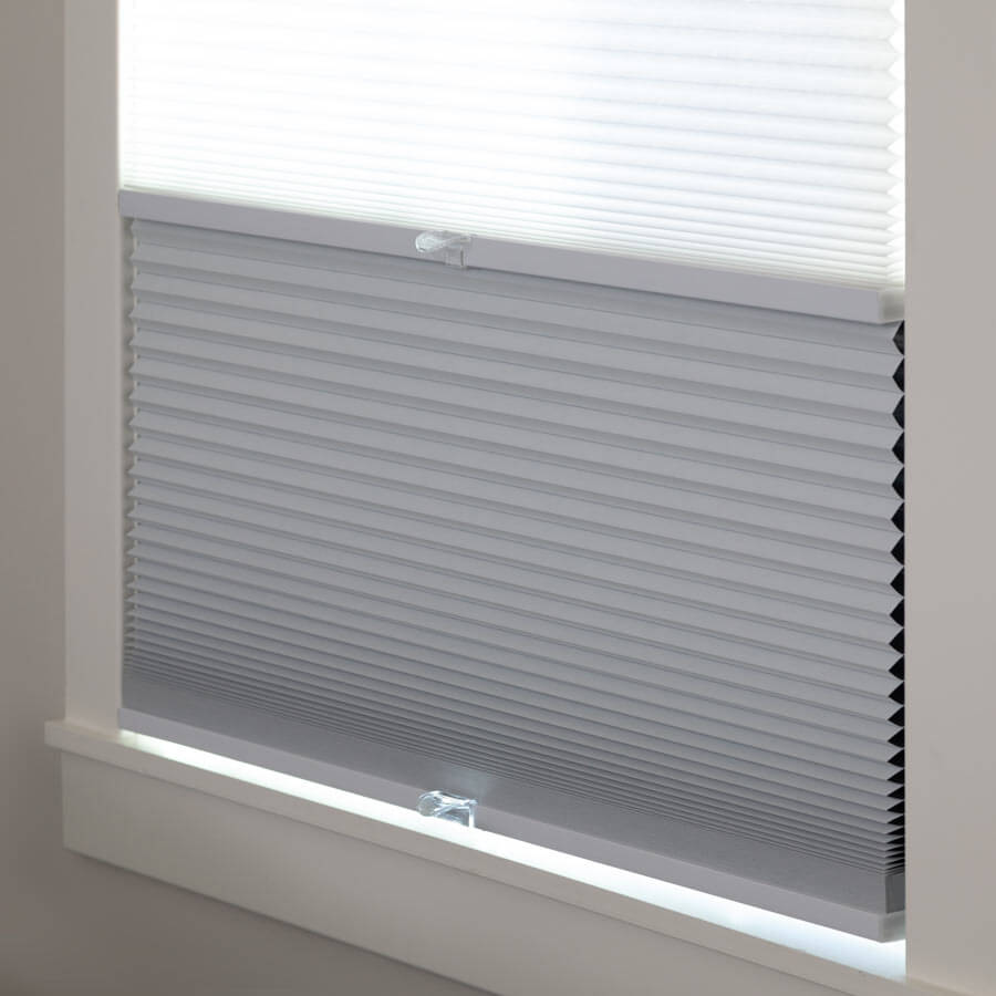 Custom Cut to Size Free-Stop Light Filtering Window Blind Keego Honeycomb Cellular Shades Cordless 45.5 W x 48 H Grey