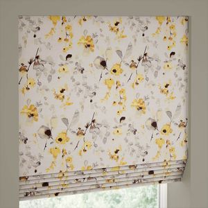 Roman Blind "Naples" White with Loops pleated blind from 45 cm Flowers Completed 