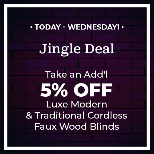 Add'l 5% Off Luxe Modern & Traditional Cordless Faux Wood Blinds