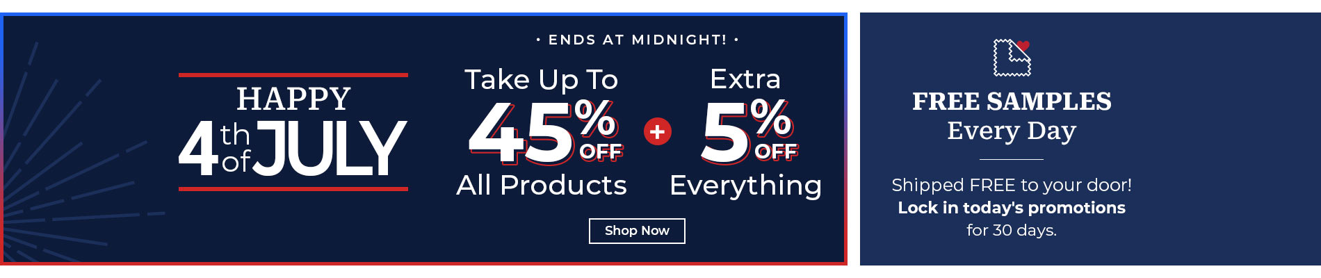 Take Up To 45% Off + Extra 5% Off Everything!
