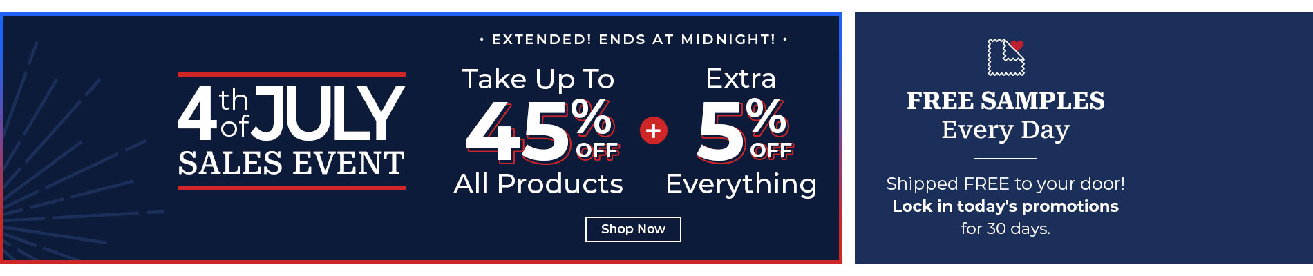Take Up To 45% Off + Extra 5% Off Everything!
