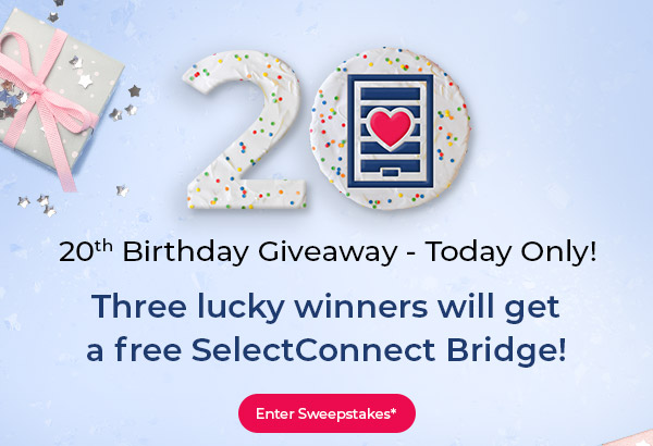  Today Only! 20th Birthday Giveaway