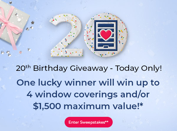  Today Only! 20th Birthday Giveaway