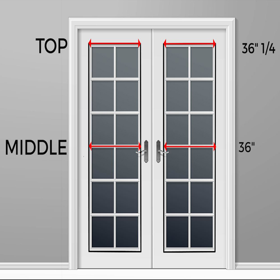 How to measure the width on french doors
